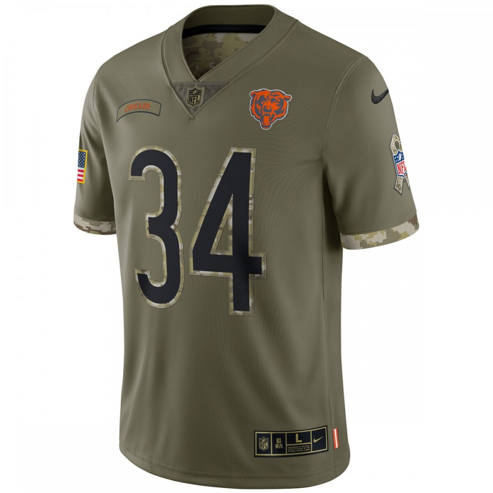 Walter Payton Chicago Bears 2022 Salute To Service Retired Player Limited Jersey - Olive-GridironStore